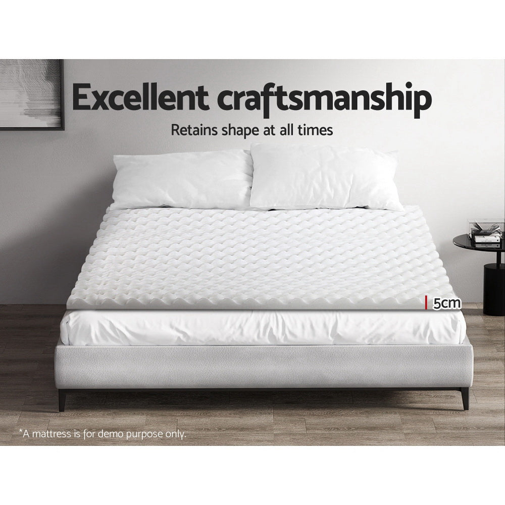 Queen Bedding Memory Foam Mattress Topper Egg Crate 5cm