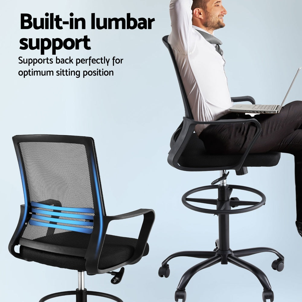 Mesh Black Office Chair Drafting Chairs Stool Computer Desk Studios