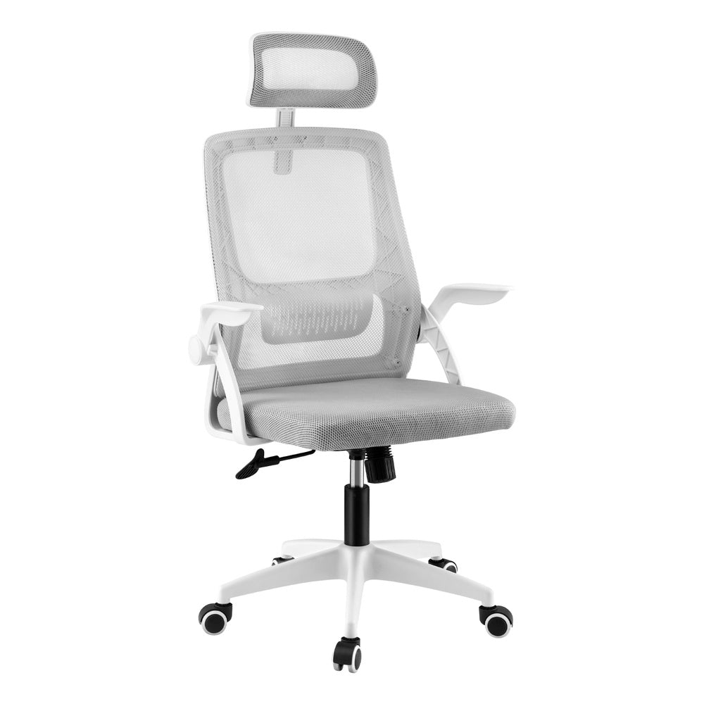 Grey Ergonomic Office Chair Computer Desk Chairs Headrest Adjustable