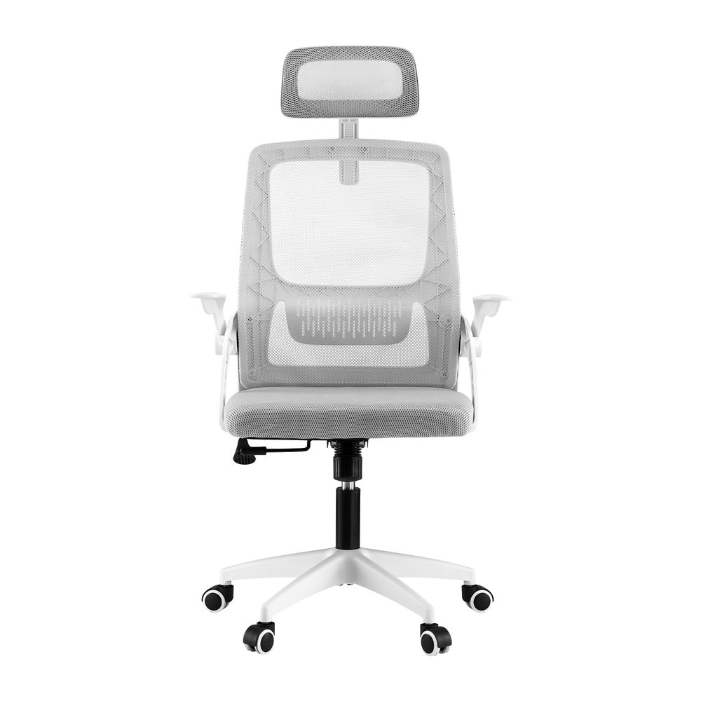 Grey Ergonomic Office Chair Computer Desk Chairs Headrest Adjustable
