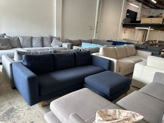 ⭐️ Koala Blue Three seater with ottoman | Pre-owned – Steam cleaned | SYDNEY WIDE DELIVERY