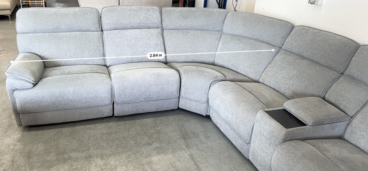Brand New Harvey Norman Light Grey U-Shape Recliner Sofa | Sydney Wide Delivery