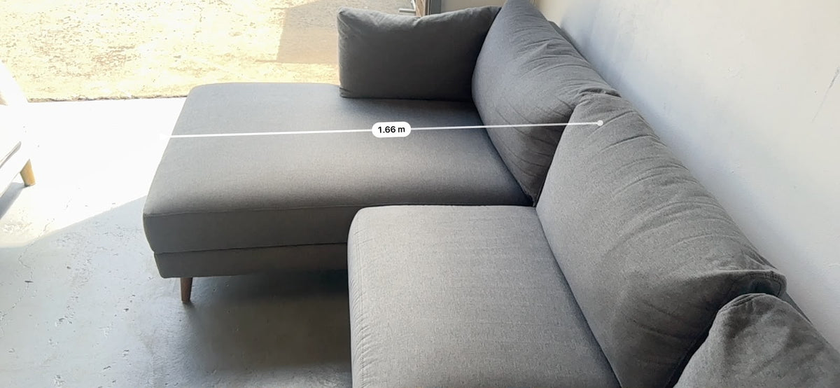 Nick Scali Grey L-Shape Sofa | Left-Side Chaise | Sydney Wide Delivery | Pre Owned