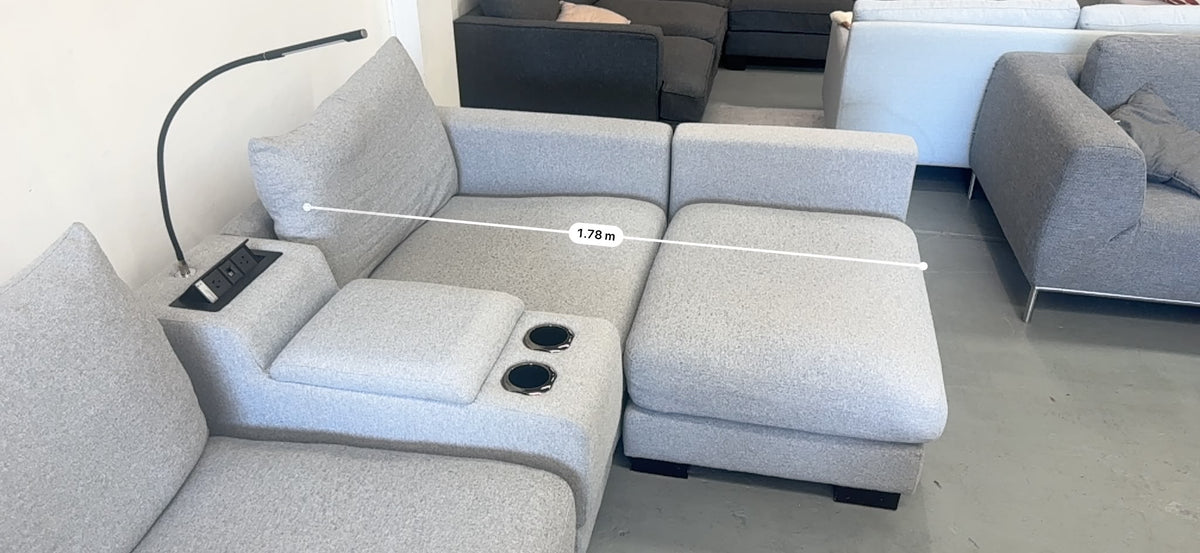 Grey L Shape Reversible Chaise | Sydney Wide Delivery | Pre Owned