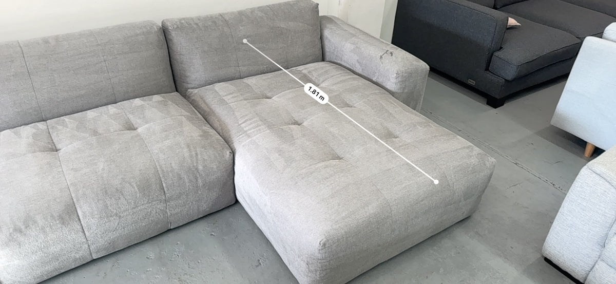 Plush Charcoal Grey L-Shape Sofa | Sydney Wide Delivery | Pre Owned