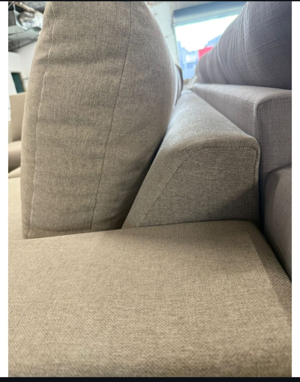 ⭐️Beige L- Shape sofa with Ottoman | Pre-owned – Steam cleaned | SYDNEY WIDE DELIVERY
