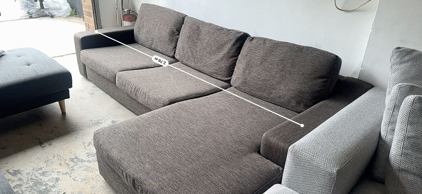 ⭐️ Brown reversible chaise sofa | Pre-owned – Steam cleaned | SYDNEY WIDE DELIVERY