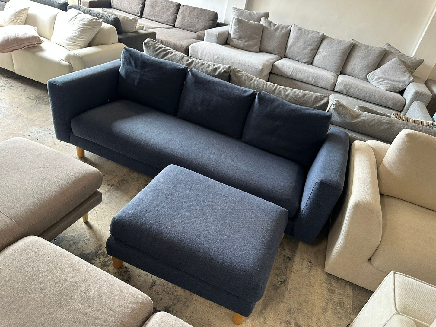 ⭐️ Koala Blue Three seater with ottoman | Pre-owned – Steam cleaned | SYDNEY WIDE DELIVERY