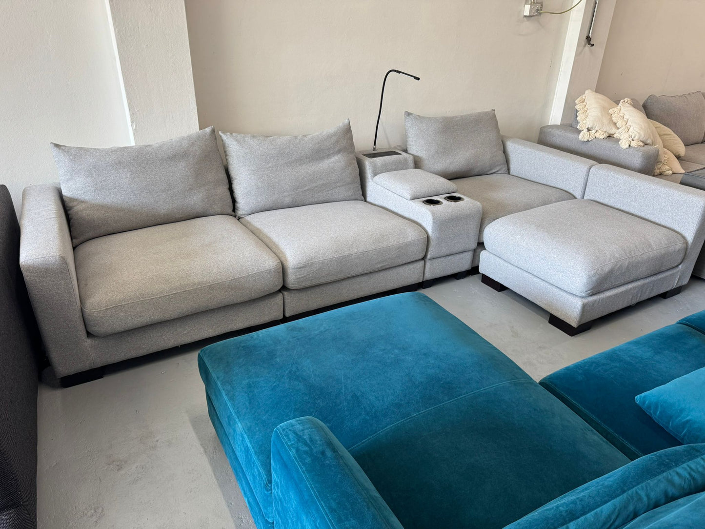 ⭐️ Harvey Norman - Gray modular reversible chaise sofa  | Pre-owned – Steam cleaned | SYDNEY WIDE DELIVERY