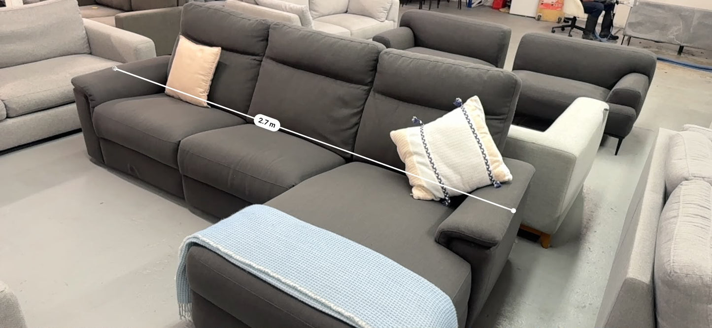 Nick Scali L shape with manual recliner | Pre-owned – Steam cleaned | SYDNEY WIDE DELIVERY