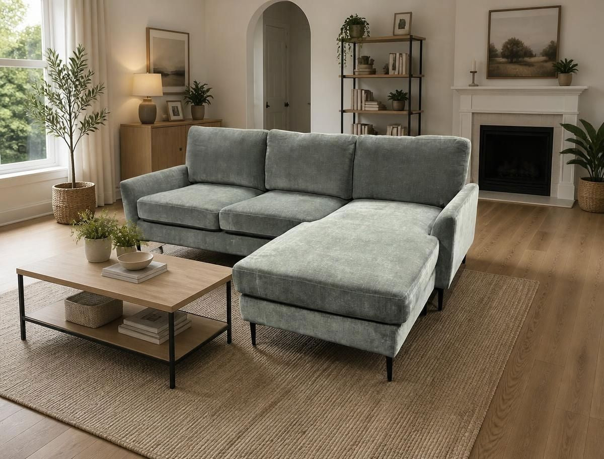 Brand New AIDA Dark Grey L-Shape Reversible Chaise Sofa | Sydney Wide Delivery