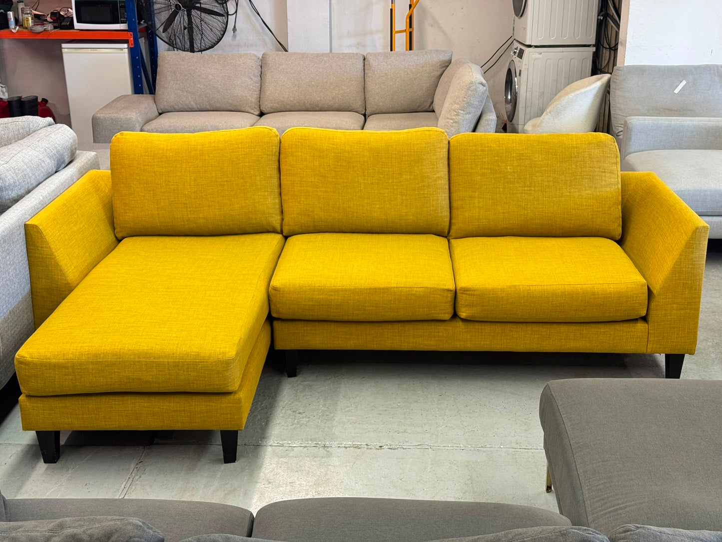 Bright Mustard L-Shape Sofa | Pre-Owned | Steam Cleaned | Sydney Wide Delivery