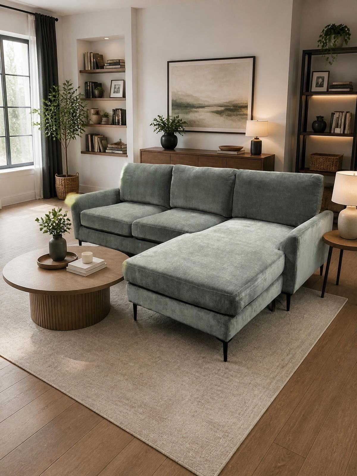 Brand New AIDA Dark Grey L-Shape Reversible Chaise Sofa | Sydney Wide Delivery