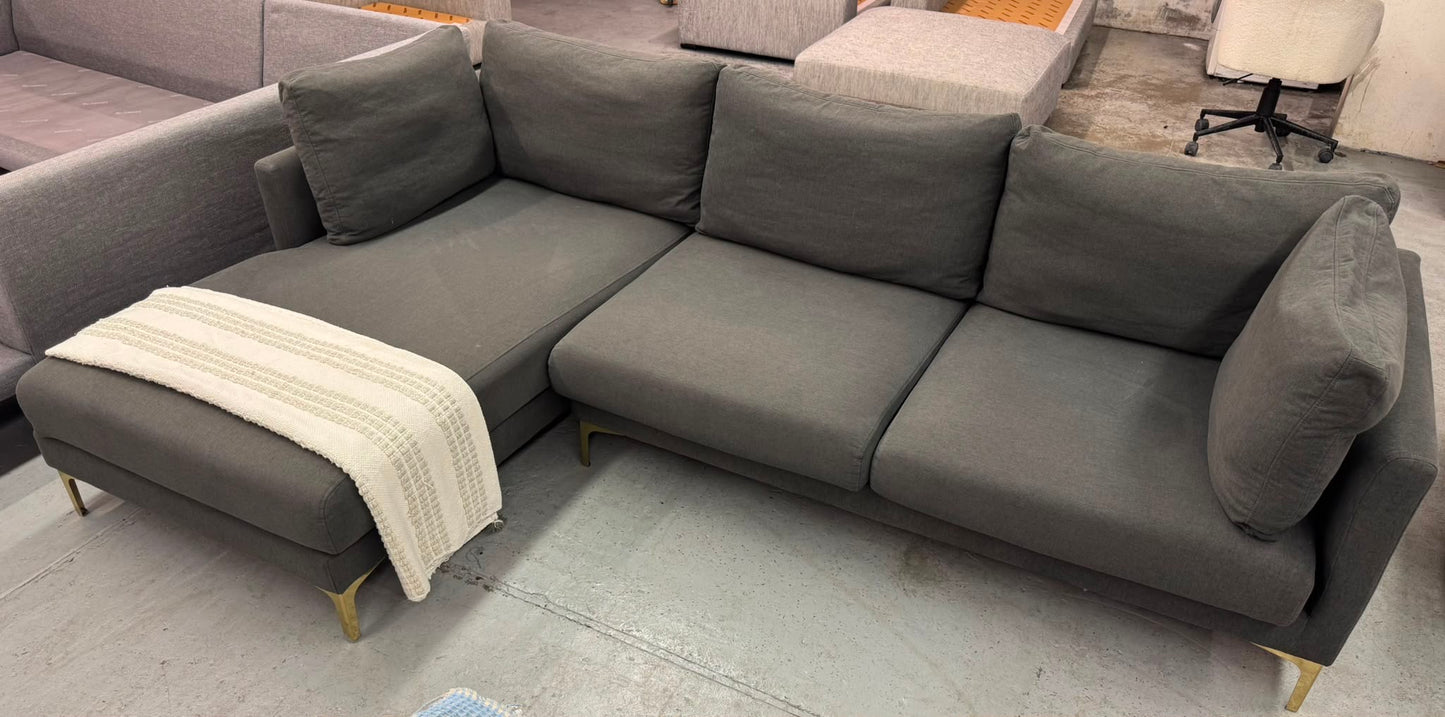 Castelery Grey L-Shape Sofa | Pre-Owned | Steam Cleaned | Sydney Wide Delivery