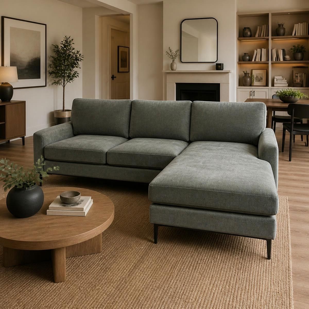 Brand New AIDA Dark Grey L-Shape Reversible Chaise Sofa | Sydney Wide Delivery