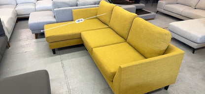 Bright Mustard L-Shape Sofa | Pre-Owned | Steam Cleaned | Sydney Wide Delivery