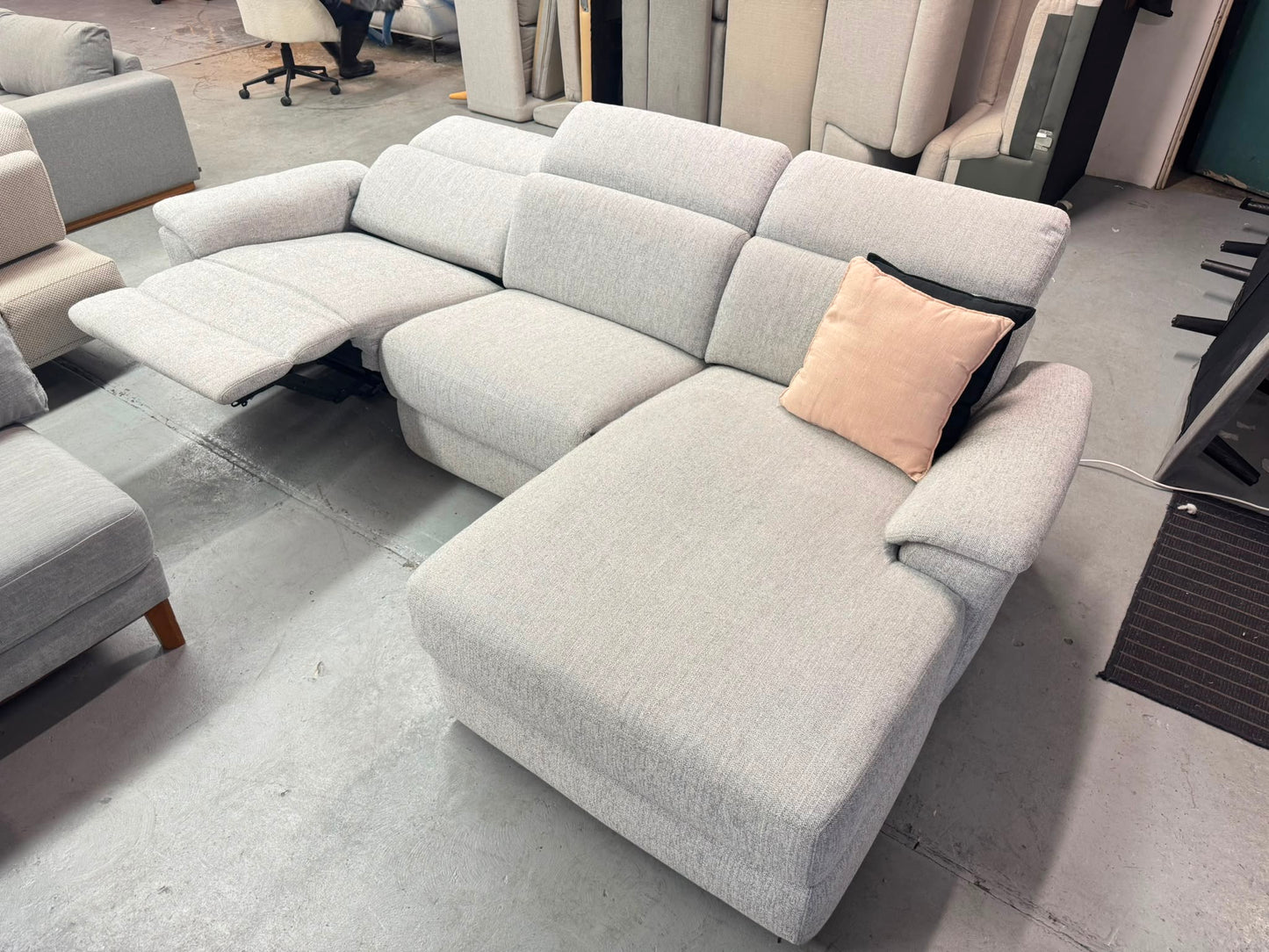 Nick Scali Grey L-Shape Electric Recliner Sofa | Pre-Owned | Steam Cleaned | Sydney Wide Delivery