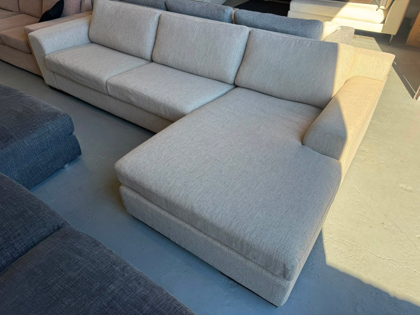 Plush Beige L-Shape Sofa | Pre-Owned | Steam Cleaned | Sydney Wide Delivery