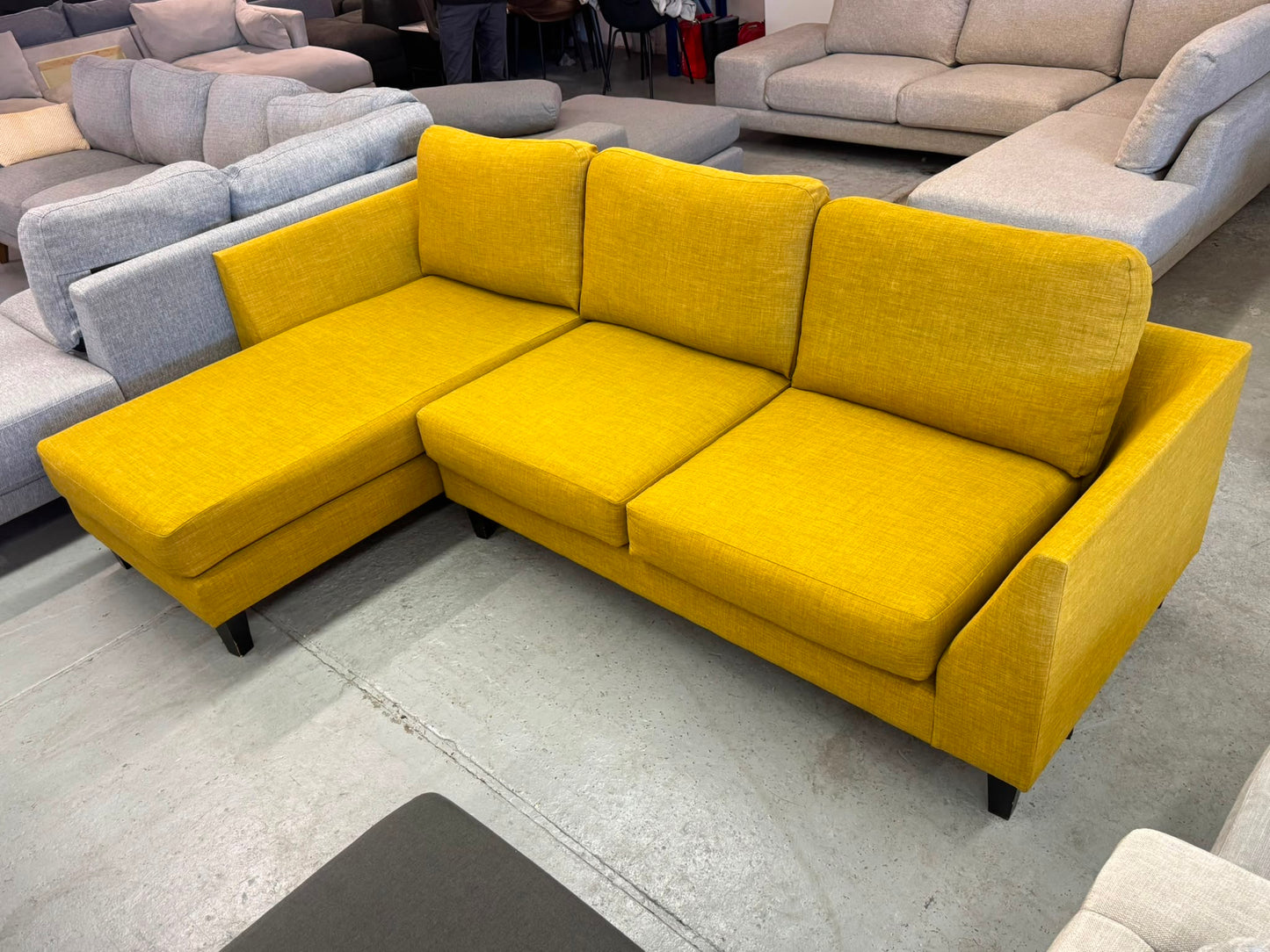 Bright Mustard L-Shape Sofa | Pre-Owned | Steam Cleaned | Sydney Wide Delivery
