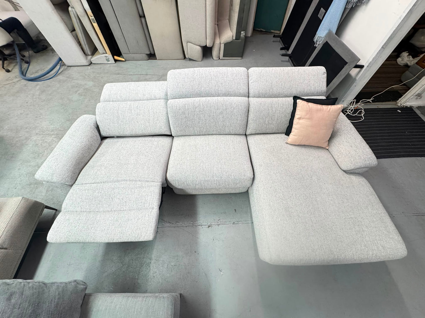 Nick Scali Grey L-Shape Electric Recliner Sofa | Pre-Owned | Steam Cleaned | Sydney Wide Delivery