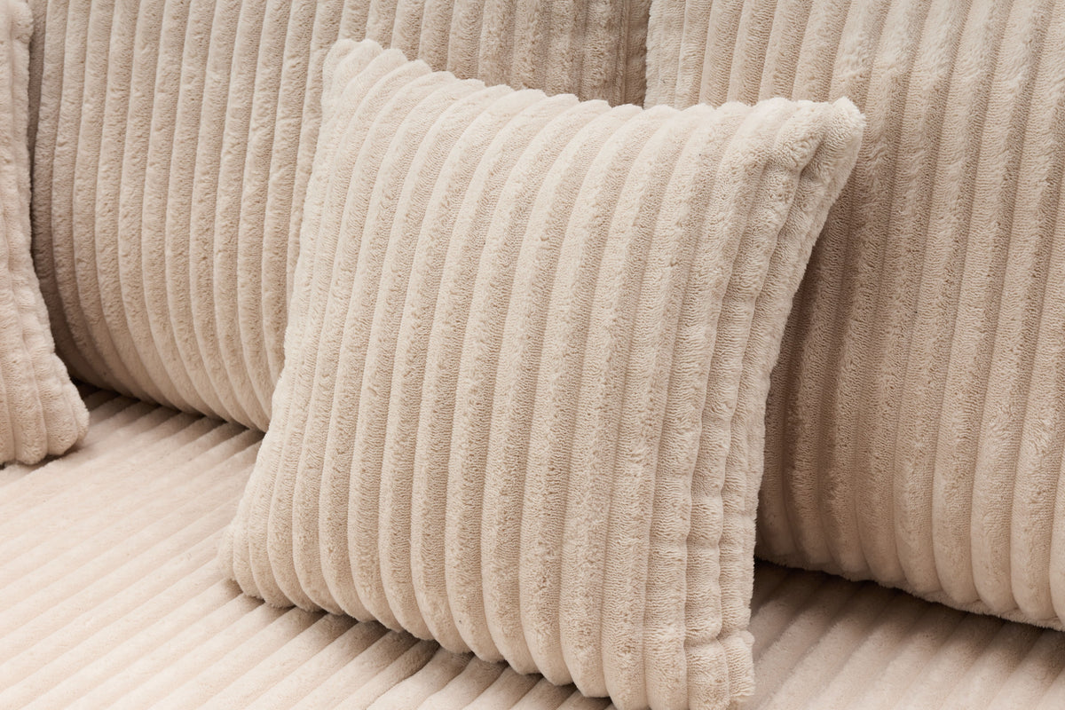 Brand New Beige Corduroy L-Shape Sofa | Sydney Wide Delivery