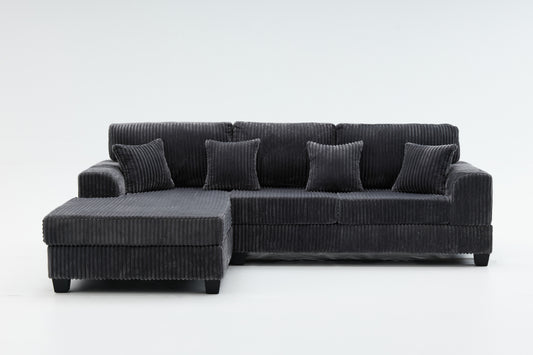 Brand New Dark Grey Corduroy L-Shape Sofa | Sydney Wide Delivery