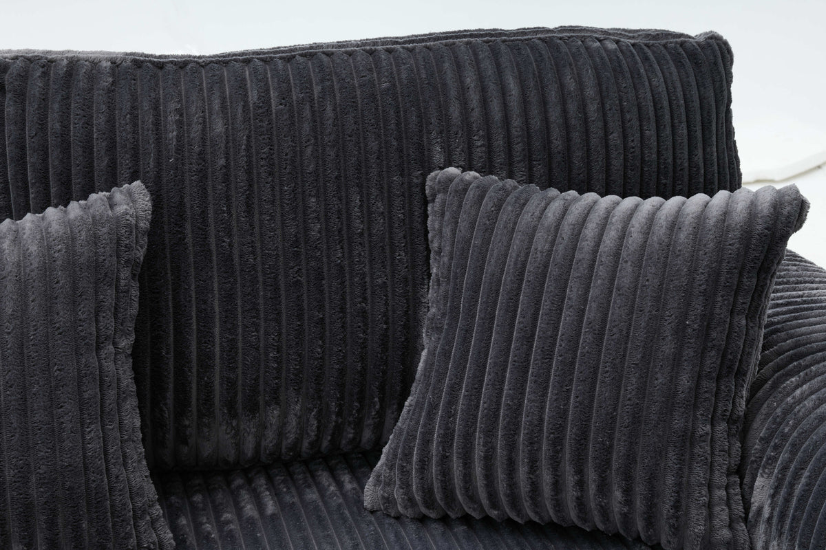 Brand New Dark Grey Corduroy L-Shape Sofa | Sydney Wide Delivery