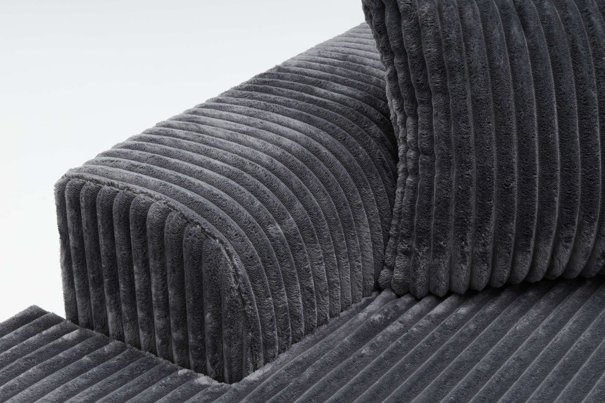 Brand New Dark Grey Corduroy L-Shape Sofa | Sydney Wide Delivery