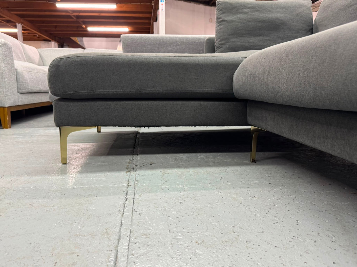 Castelery Grey L-Shape Sofa | Pre-Owned | Steam Cleaned | Sydney Wide Delivery