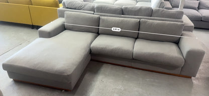 Grey L-Shape Sofa Bed with Inflatable Mattress | Pre-Owned | Steam Cleaned | Sydney Wide Delivery