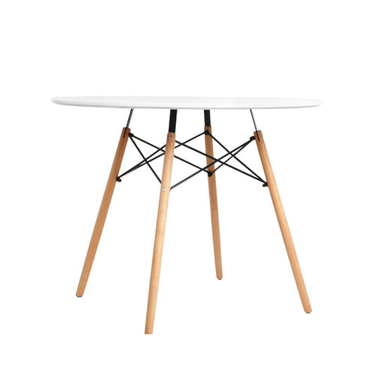 Dining Table Round White 4 Seater 90CM
