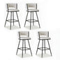 4x Bar Stools Kitchen Dining Chair Counter Stool Woven Velvet Metal Ivory