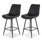 2x Bar Stools Kitchen Dining Chair Counter Stool Diamond PU Leather Black