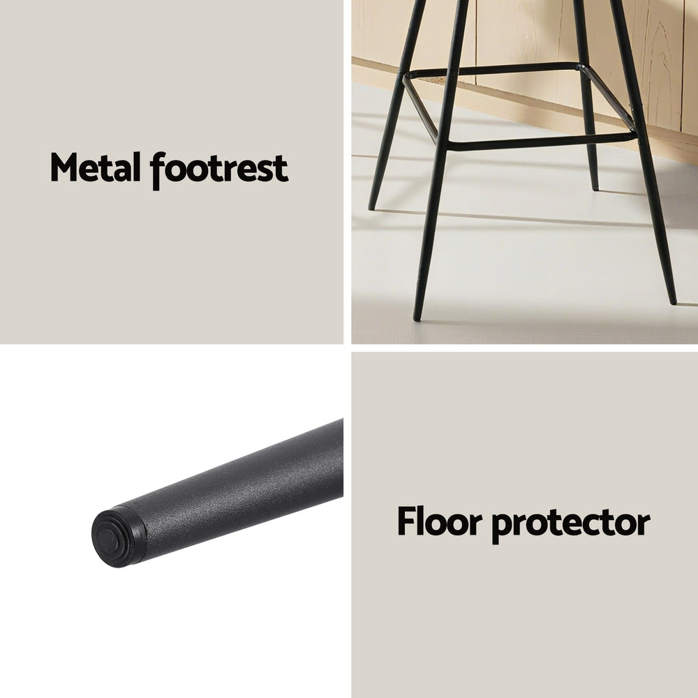 4x Bar Stools Kitchen Dining Chair Counter Stool Diamond PU Leather Black