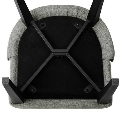 Dining Chairs Set of 2 Linen Fabric Grey