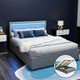 COLE Bed Frame Double Size LED Gas Lift Grey