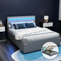COLE Bed Frame Double Size LED Gas Lift Grey