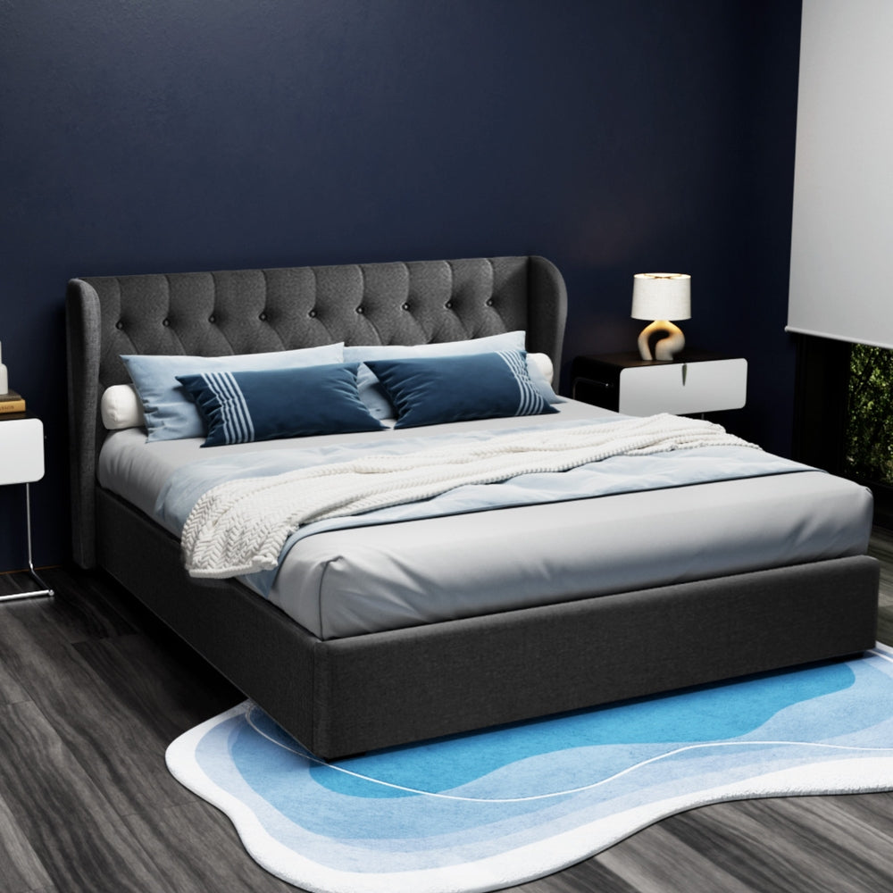 ISSA Bed Frame King Size Gas Lift Charcoal