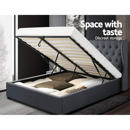 ISSA Bed Frame King Size Gas Lift Charcoal