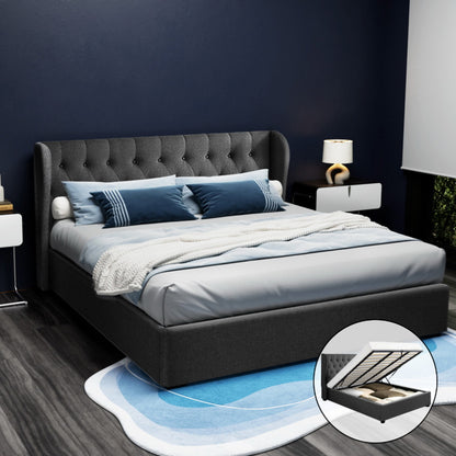 ISSA Bed Frame King Size Gas Lift Charcoal