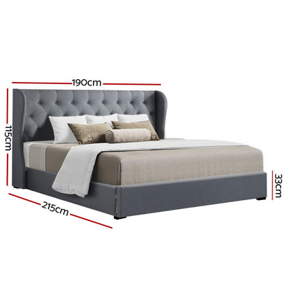 ISSA Bed Frame King Size Gas Lift Grey