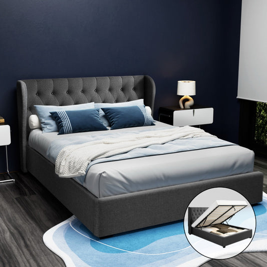 ISSA Bed Frame Queen Size Gas Lift Charcoal