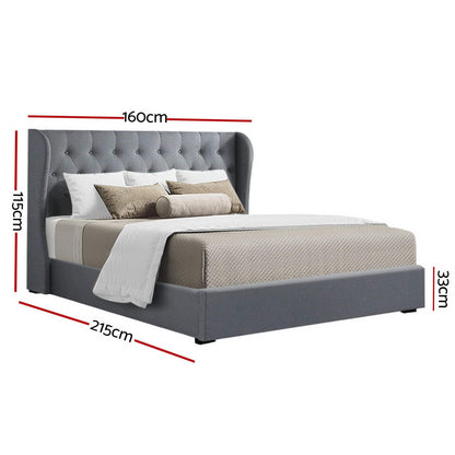 ISSA Bed Frame Queen Size Gas Lift Grey