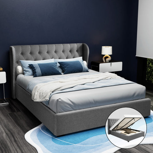 ISSA Bed Frame Queen Size Gas Lift Grey