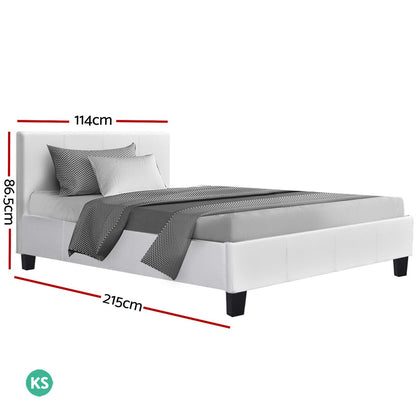 NEO Bed Frame King Single Size White