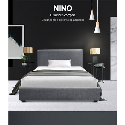 NINO Bed Frame King Single Size Gas Lift Grey