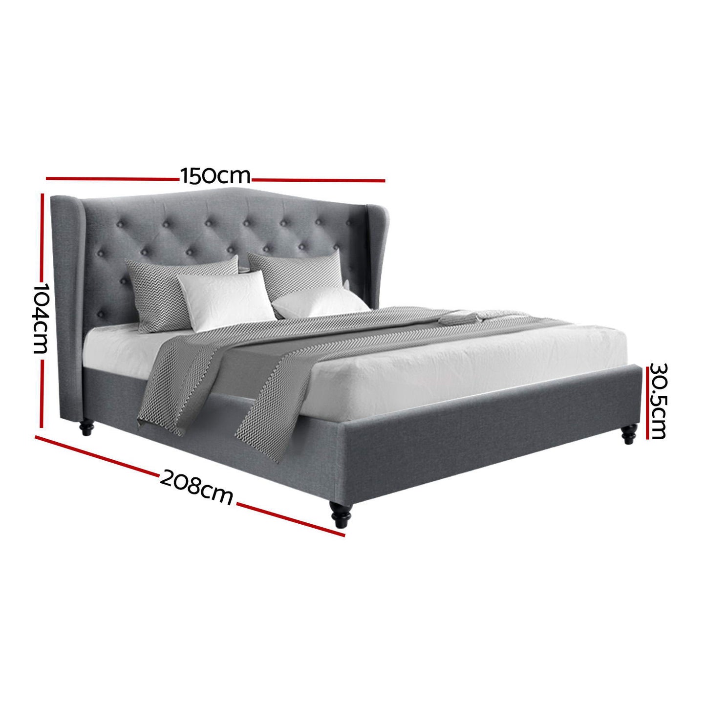 PIER Bed Frame Double Size Grey