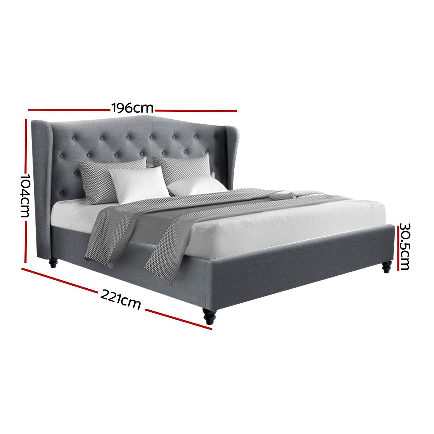 PIER Bed Frame King Size Grey