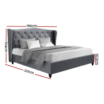 PIER Bed Frame King Size Grey
