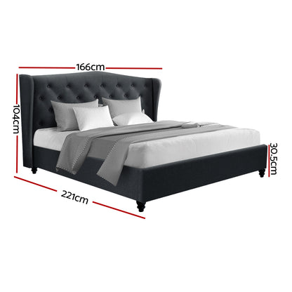 PIER Bed Frame Queen Size Charcoal